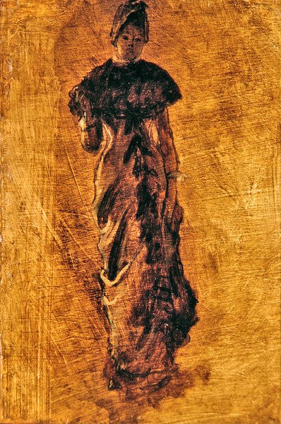 ルーヴル美術館の外国人観光客」のための習作 1880年頃（パネルに油彩） 作： ジェームズ・ジャック・ジョセフ・ティソ