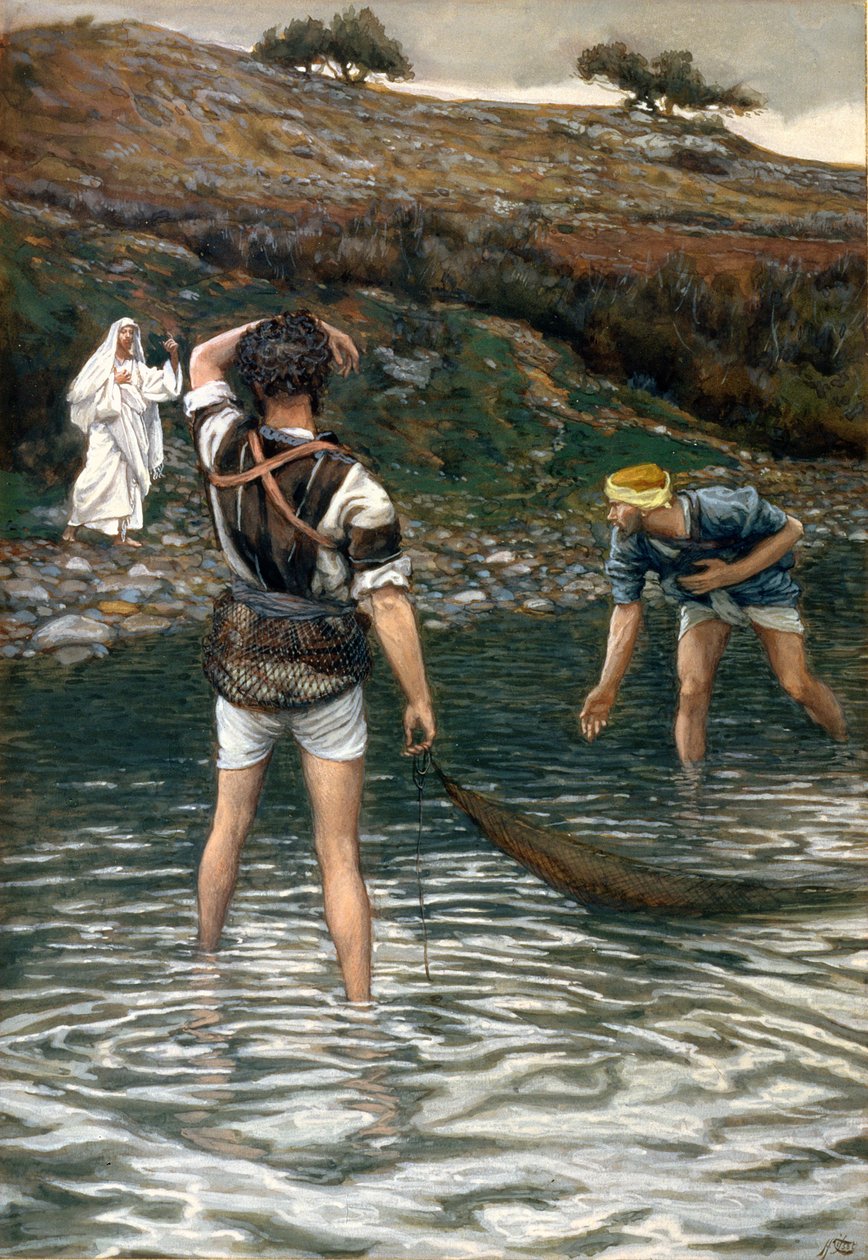 聖ペテロと聖アンドリューの召し、キリストの生涯の挿絵、1886-94年 作： ジェームズ・ジャック・ジョセフ・ティソ