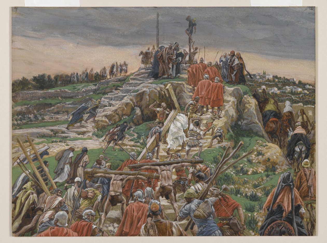 カルバリーに近づく行列、私たちの主イエス・キリストの生涯からの挿絵、1886-94（紙の黒鉛の上にトイレ） 作： ジェームズ・ジャック・ジョセフ・ティソ