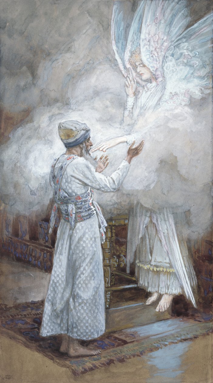 ザカリアの幻想、キリストの生涯の挿絵、1886-94年（板紙にトイレとガッシュ） 作： ジェームズ・ジャック・ジョセフ・ティソ