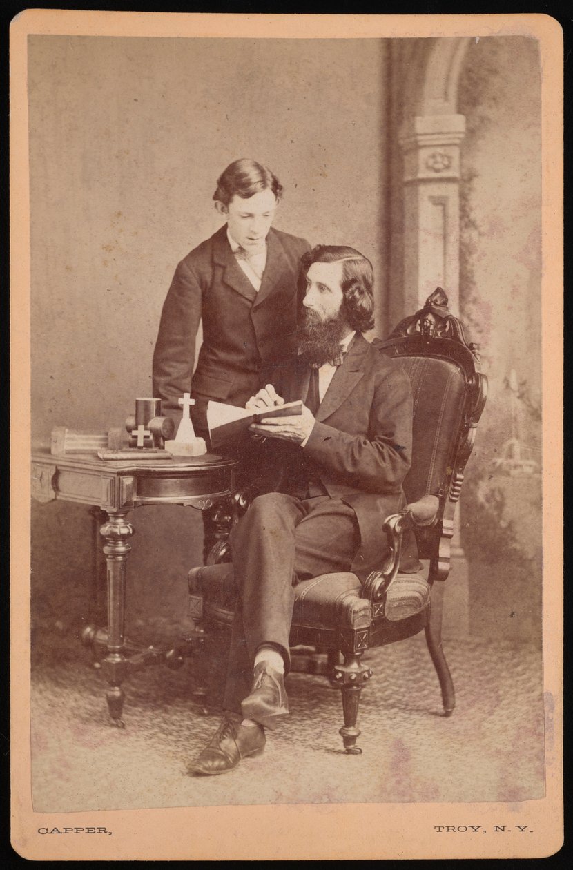 サミュエル・エドワード・ウォーレンの肖像画（1831～1909 年、生徒と一緒、1877 年以前）。 作： ジェームズMキャッパー