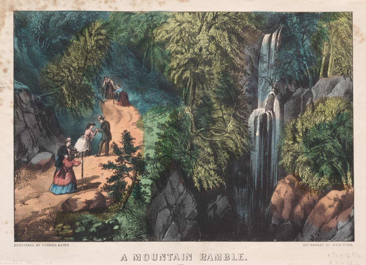 山の散歩、c。 1872-74。 作： ジェームズ・メリット・アイヴス