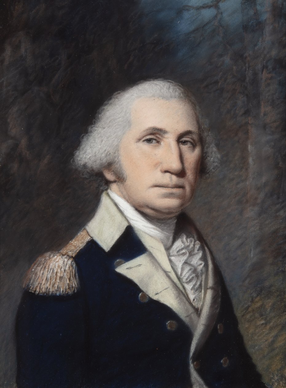 ジョージ・ワシントン、おそらく1796-97年（灰色の紙にパステル画 作： ジェームス・シャープルズ