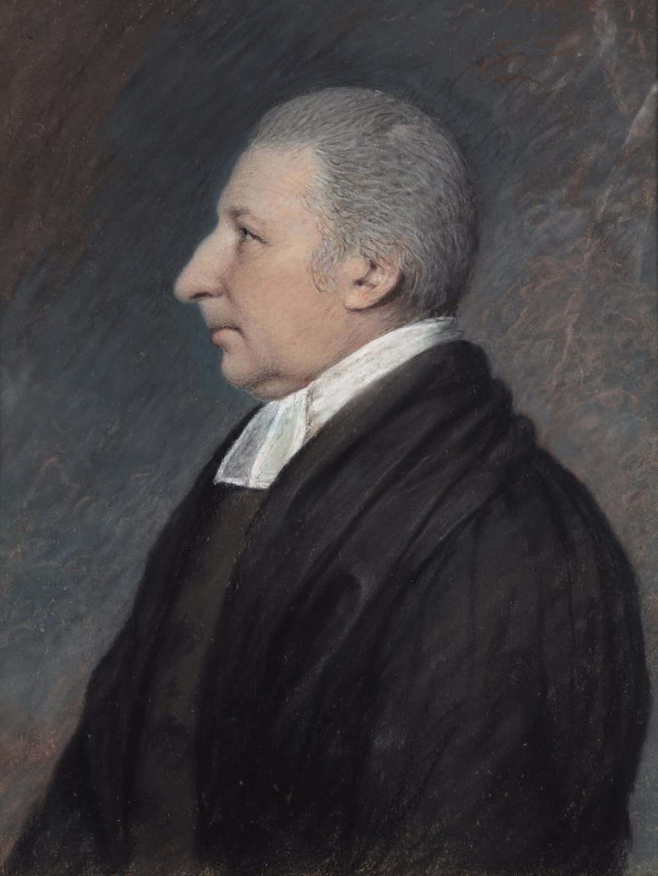 The Rev.Rowland Hill（灰色の紙にパステルで描いたもの 作： ジェームス・シャープルズ