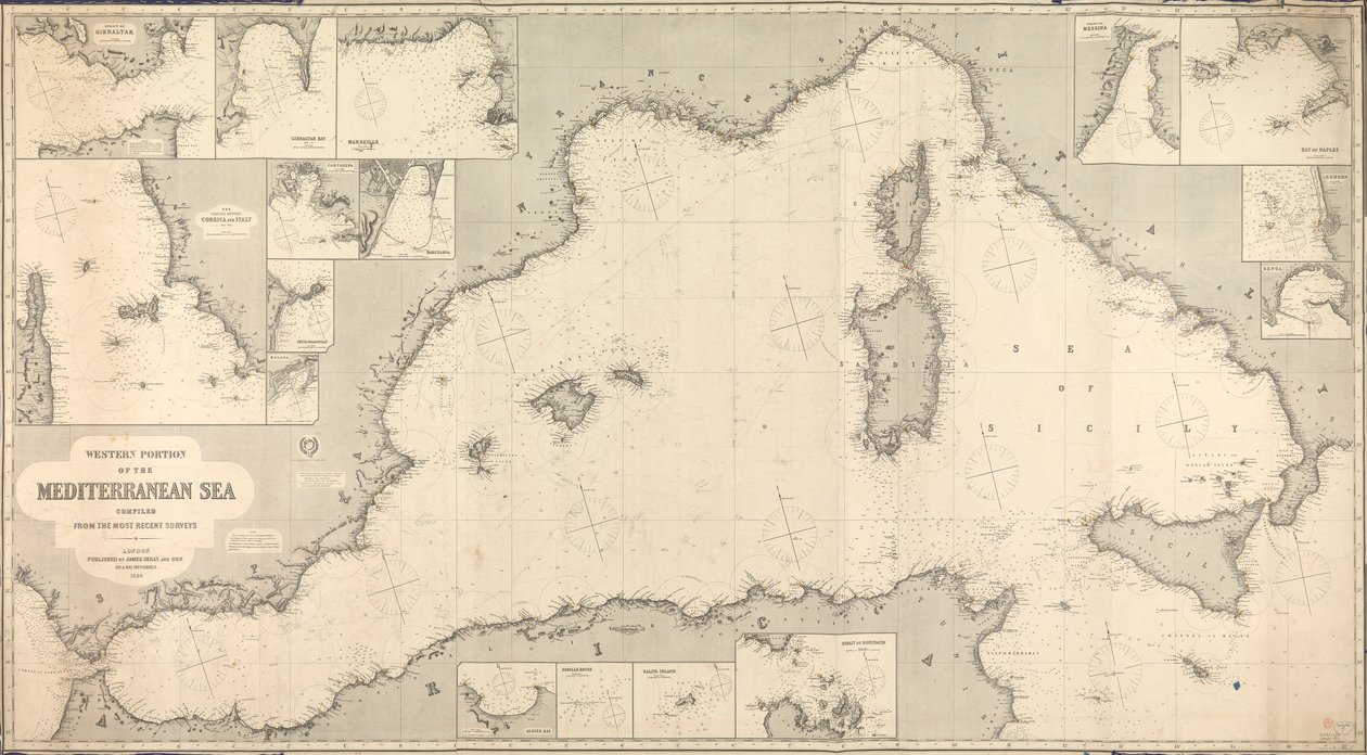 西地中海図 作： ジェームズ＆サン・イムレイ