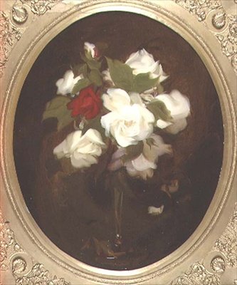 薔薇のある静物画（油彩・キャンバス 作： ジェームズスチュアートパーク