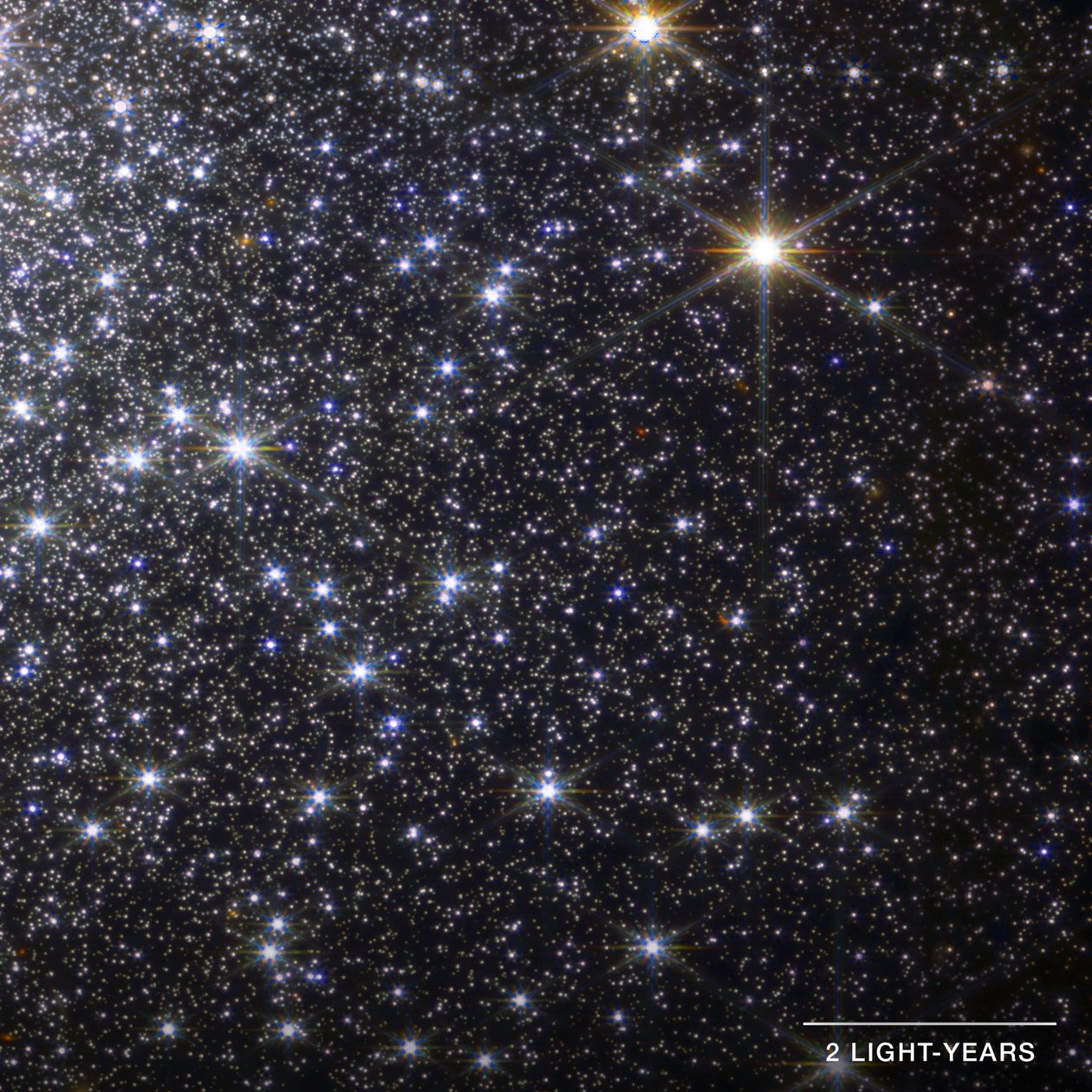 球状星団M92 (NIRCam詳細) 作： ジェイムズウェッブ宇宙望遠鏡（NASA）