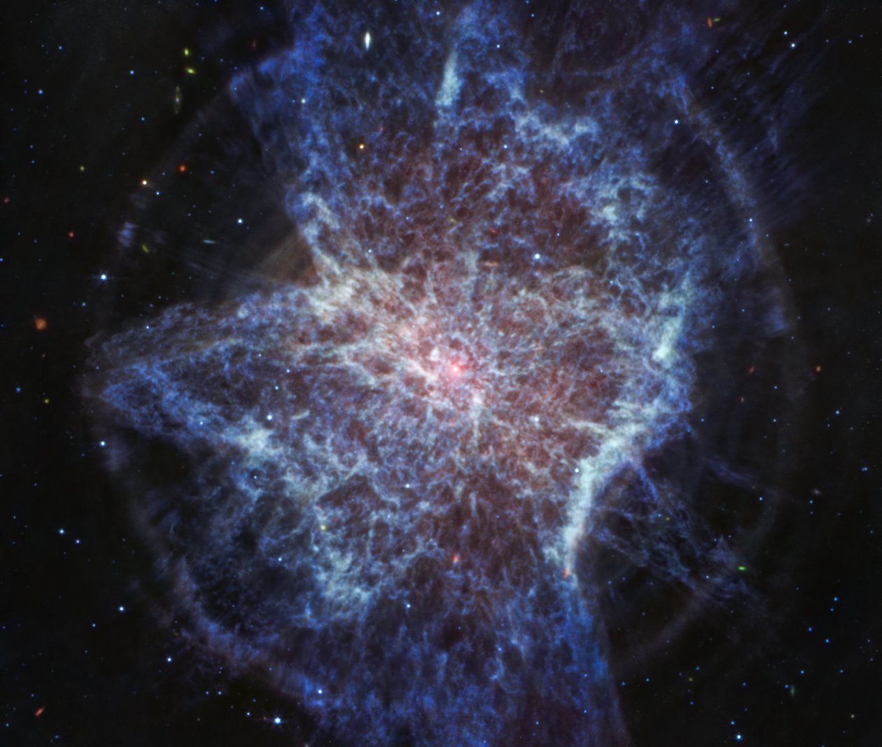 NGC 6072（NIRCamコンパス画像） 作： ジェイムズウェッブ宇宙望遠鏡（NASA）