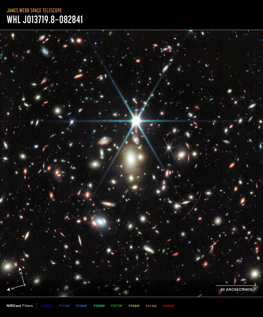 日の出アーク（NIRCam画像） 作： ジェイムズウェッブ宇宙望遠鏡（NASA）