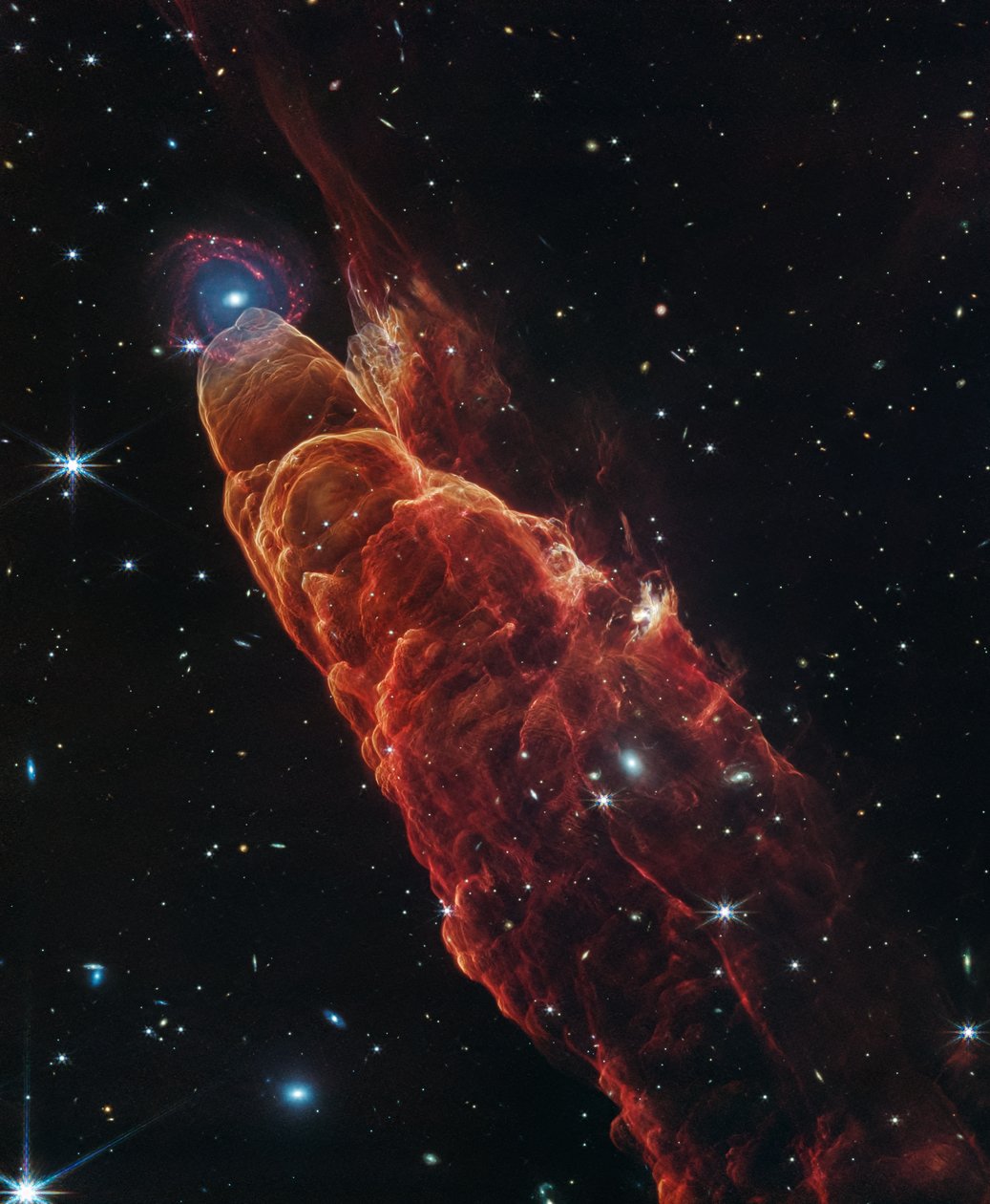 望遠鏡が解き明かす宇宙竜巻の正体 作： ジェイムズウェッブ宇宙望遠鏡（NASA）