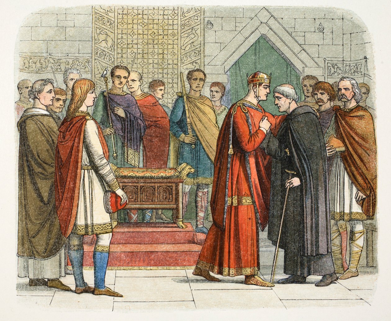 ウィリアム1世がイングランドの指導者たちに宮廷を訪問（1066年頃 1864年 作： ジェームズ・ウィリアム・エドマンド・ドイル
