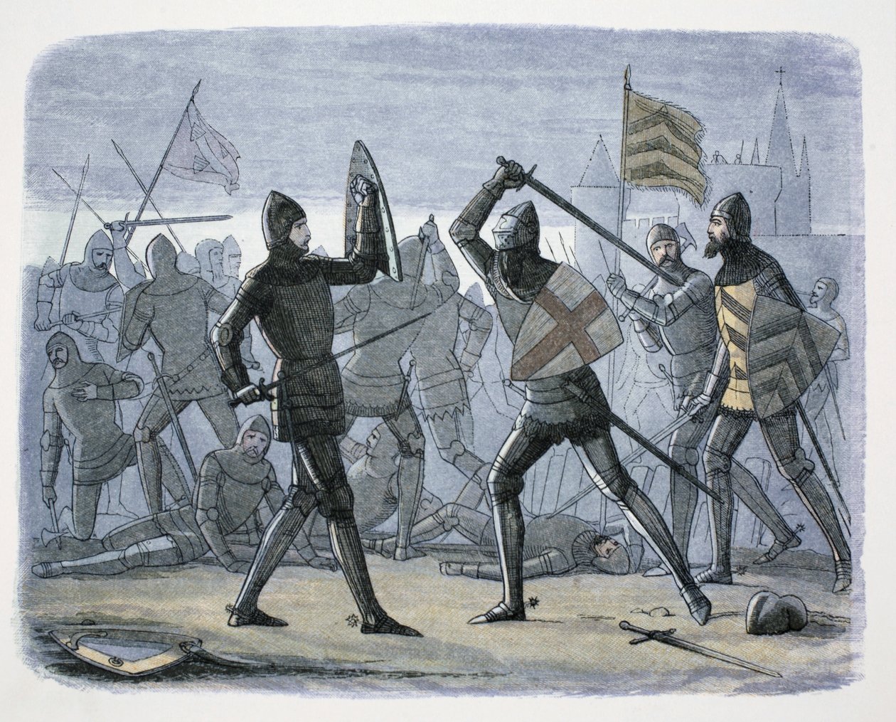 フランス、カレーの包囲戦 1346-1347 1864年 作： ジェームズ・ウィリアム・エドマンド・ドイル