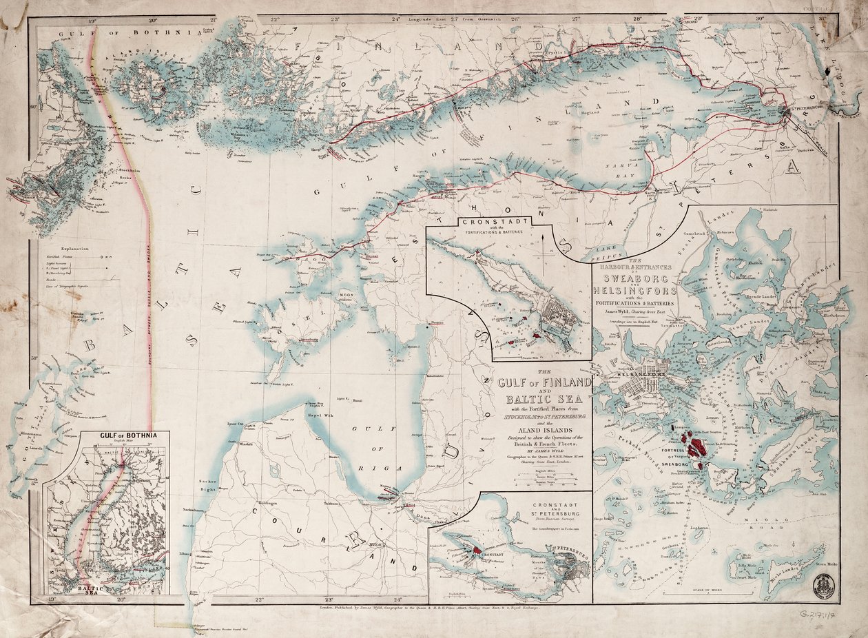 フィンランド湾とバルト海の海図 作： ジェームズ・ザ・ヤング・ワイルド