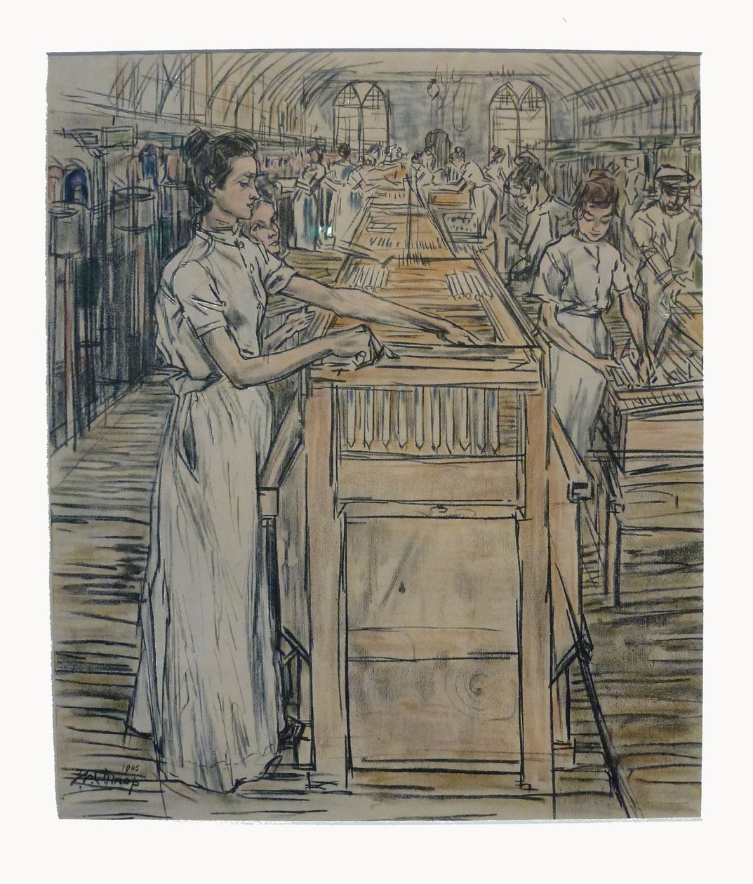 ろうそくの製造について作られた12個のlithos Tooropのうち1個を仕上げる 作： ヤン・トゥーロップ