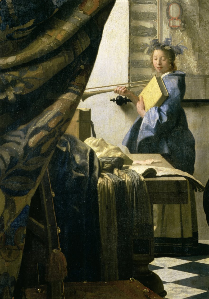 アーティストのスタジオ、1665-6年（408の詳細） 作： ヤン・フェルメール・ファン・デルフト