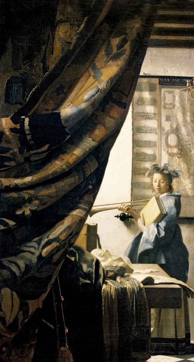 アーティストスタジオ、c.1665-66キャンバスに油彩408のディテール 作： ヤン・フェルメール・ファン・デルフト