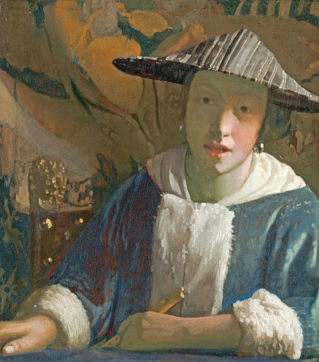 フルートを持つ少女、1665-70年 作： ヤン・フェルメール・ファン・デルフト