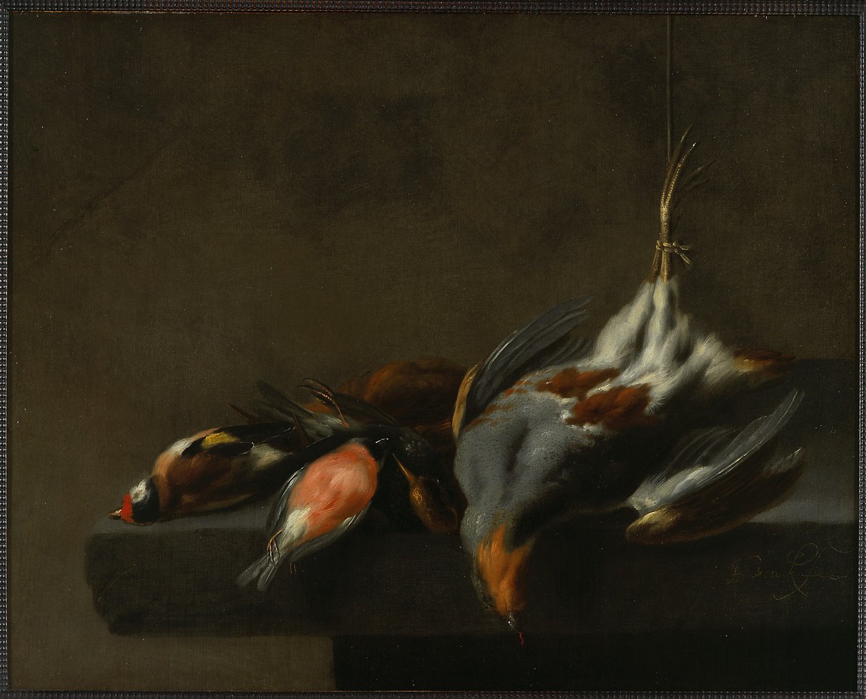 死んだ鳥の静物、1660年頃 作： ヤン・フォンク
