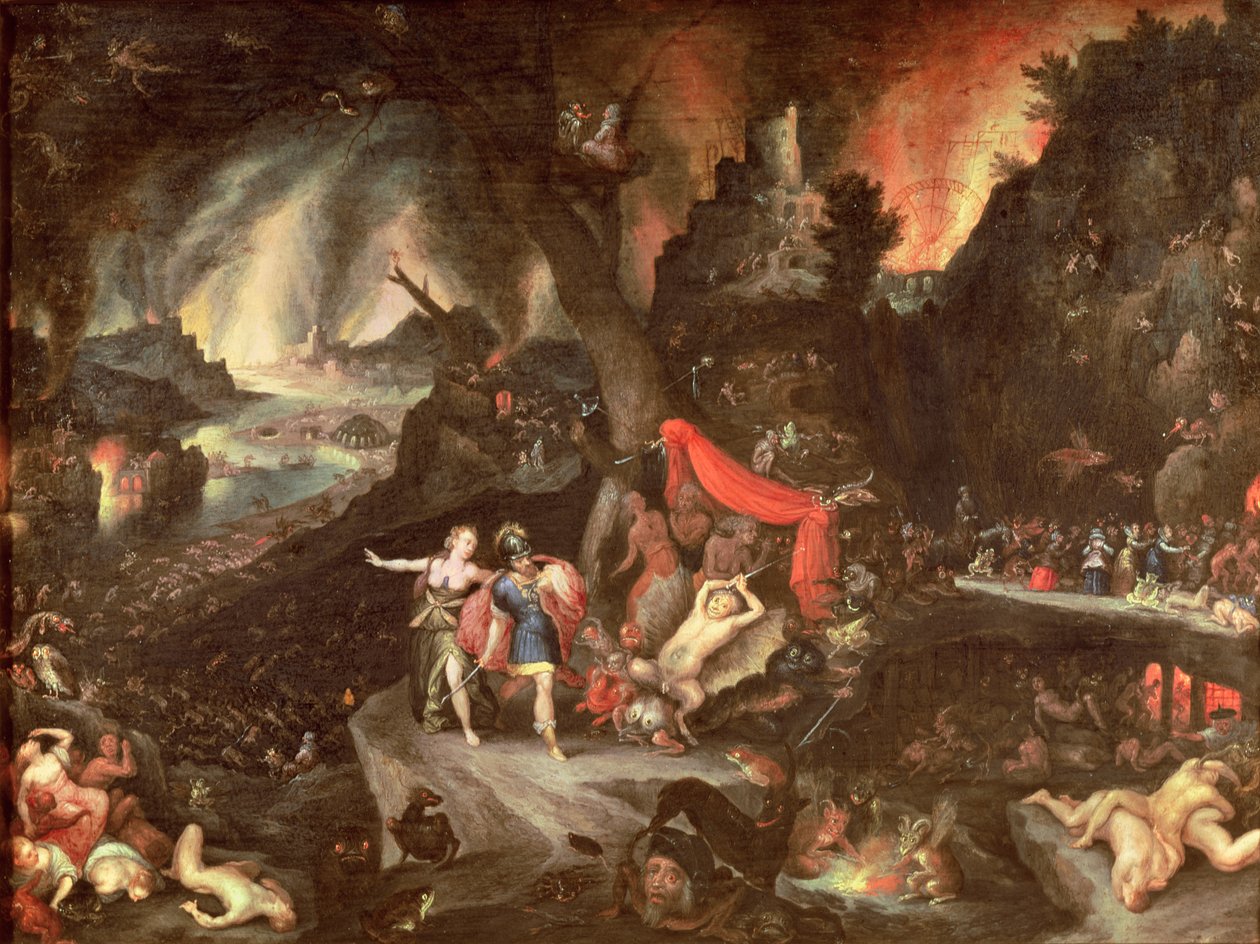 地下世界のアエネアス、c.1630（銅に油彩） 作： ヤン・ザ・エルダー・ブリューゲル