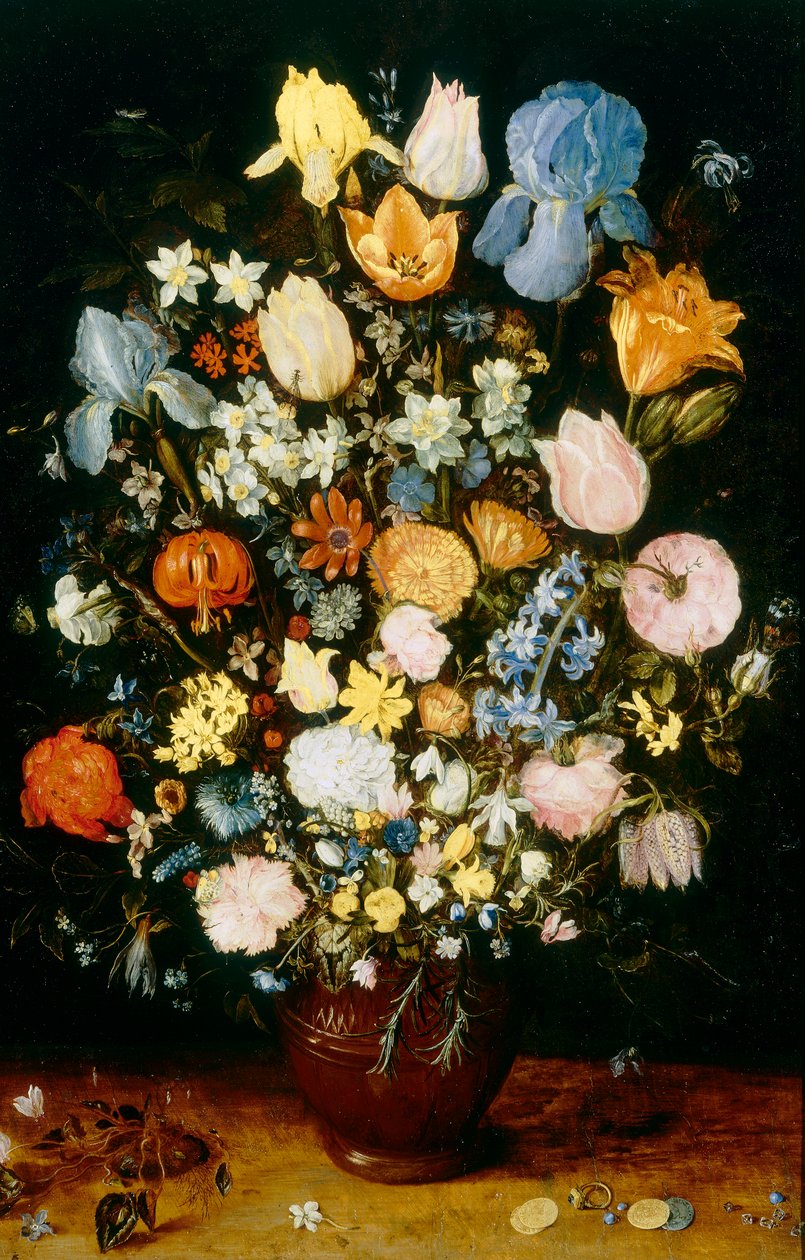 アイリスのある花瓶 作： ヤン・ザ・エルダー・ブリューゲル