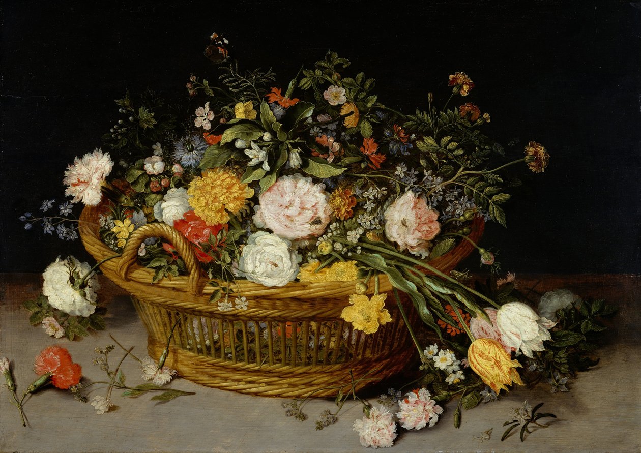花のバスケット、1625年頃 作： Jan Brueghel the Younger