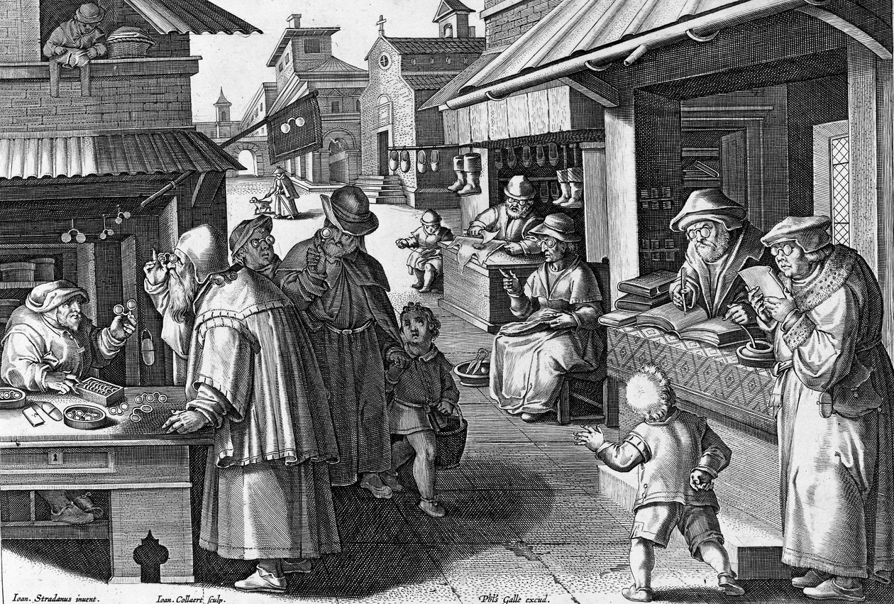 フィリップスガレ、1580〜1605年に彫り込まれた、新しいレパートタのガラスプレート15 作： ヤン・ファン・デル・ストレイト