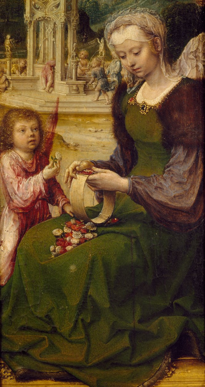 Santa Catarina, detalhe do painel direito do Tríptico Malvagna, lado direito 作： ヤン（c.1472-c.1533）ゴサート