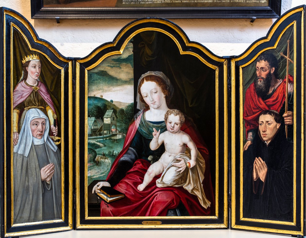 聖母子と聖カタリナ、洗礼者ヨハネ、献金者たち 作： ヤン（c.1472-c.1533）ゴサート