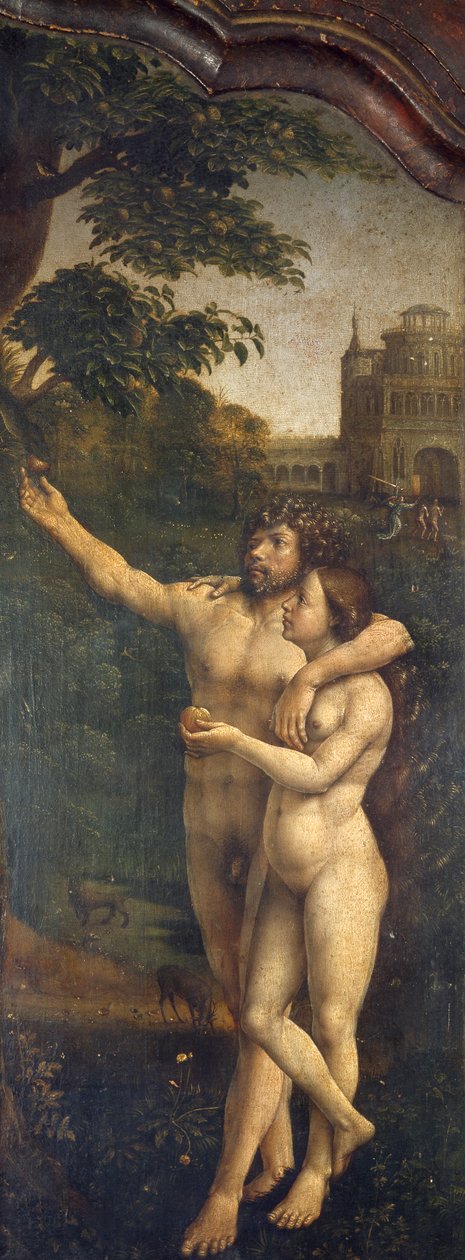 アダムとイブ、Malvern 三連祭壇画のリア サイド パネル 作： ヤン (c.1472 c.1533)