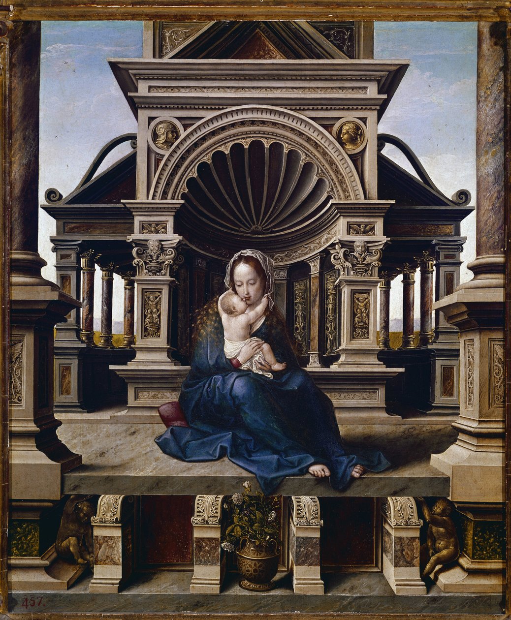 ルーヴァンの聖母」（パネルに油彩、1520年頃 作： ヤン（c.1472-c.1533）ゴサート