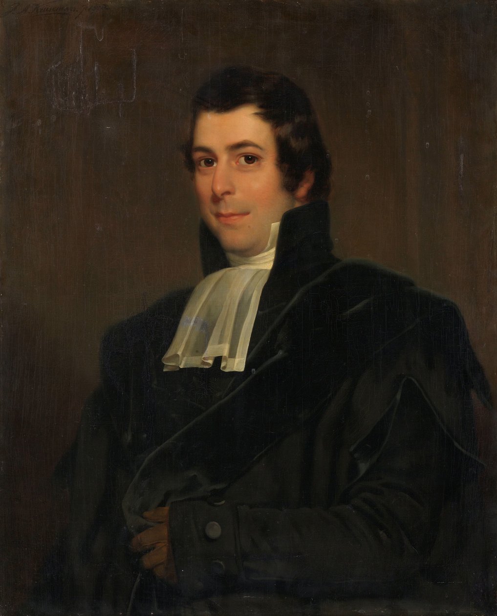 Gijsbertus Johannes Rooyens (1785-1846)、アムステルダム大学の神学および教会史の教授 作： Jan Adam Kruseman（アーティストによる署名）