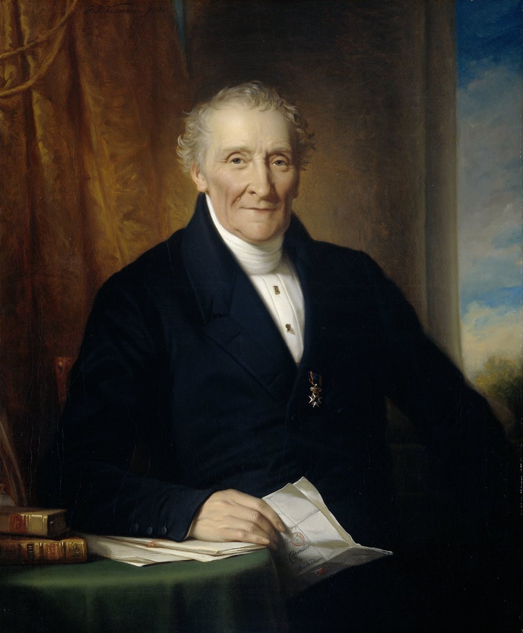 ロドルフ・ル・シュヴァリエ (1777-1865)、アムステルダム商人、オランダ鉄道会社の 3 人の創設者の 1 人 作： Jan Adam Kruseman