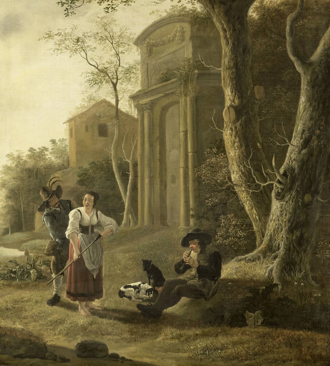 The Piper (ショーム奏者と羊飼いのシーン) フルート奏者) 作： Jan Baptist Wolfaerts