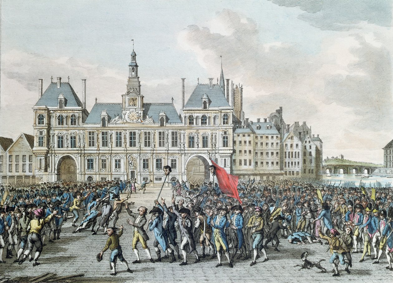 1795年1789年7月14日、ホテルドヴィルの前をローネイとフレセルの首長がプロムナード 作： ヤン・ブルトゥイス
