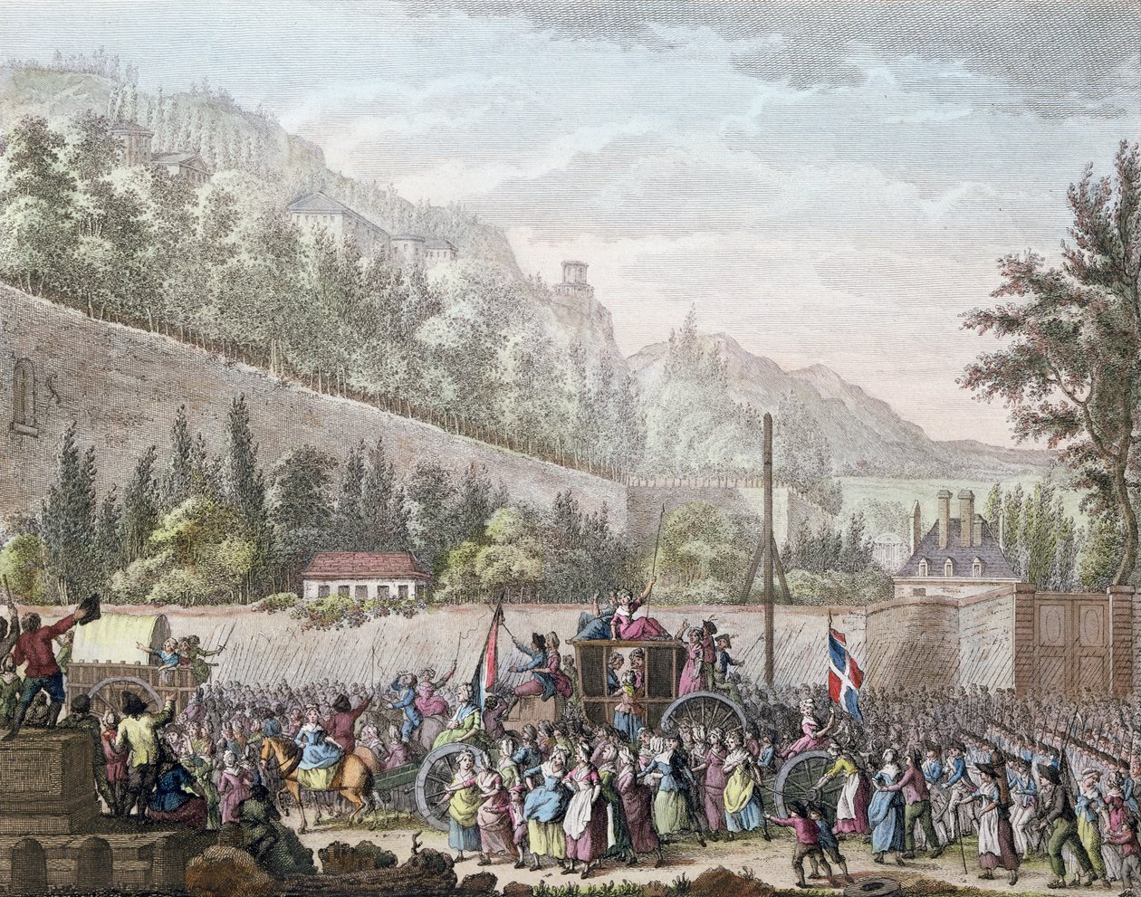 1796年1789年10月6日、ベルサイユからフランス王室をパリに連れてきたオートゥイユのレアールの女性 作： ヤン・ブルトゥイス