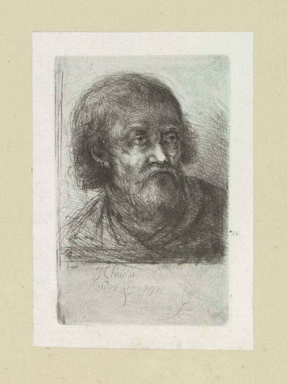 Bebaarde man, naar right The Compleat Work of Etchings by John Chalon / Oeuvre Complette des Eaux Fortes par Jean Chalon (シリーズ名) 作： ヤン・シャロン