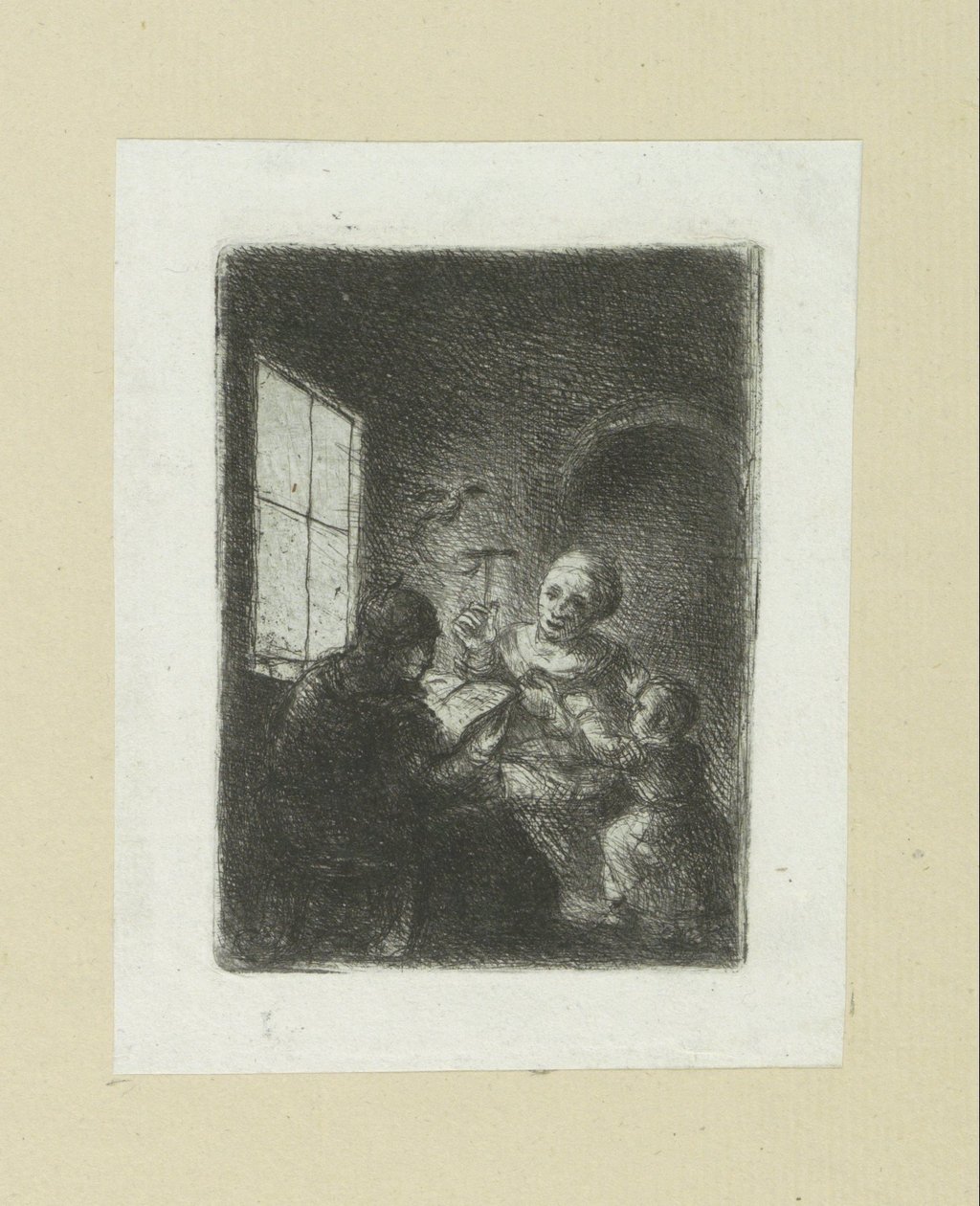 Gezin bij het raam The Compleat Work of Etchings by John Chalon / Oeuvre Complette des Eaux Fortes par Jean Chalon (シリーズ名) 作： ヤン・シャロン