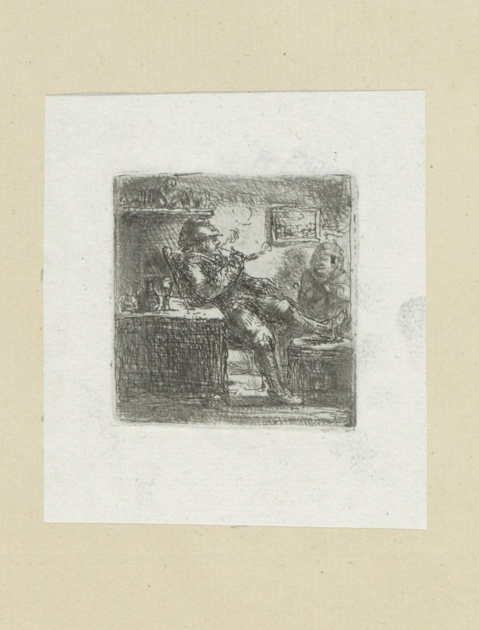 男はpijpを置きます The Compleat Work of Etchings by John Chalon / Oeuvre Complette des Eaux Fortes par Jean Chalon (シリーズ名) 作： ヤン・シャロン