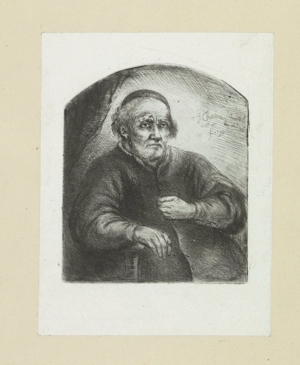 Oude man in een leunstoel The Compleat Work of Etchings by John Chalon / Oeuvre Complette des Eaux Fortes par Jean Chalon (シリーズ名) 作： ヤン・シャロン