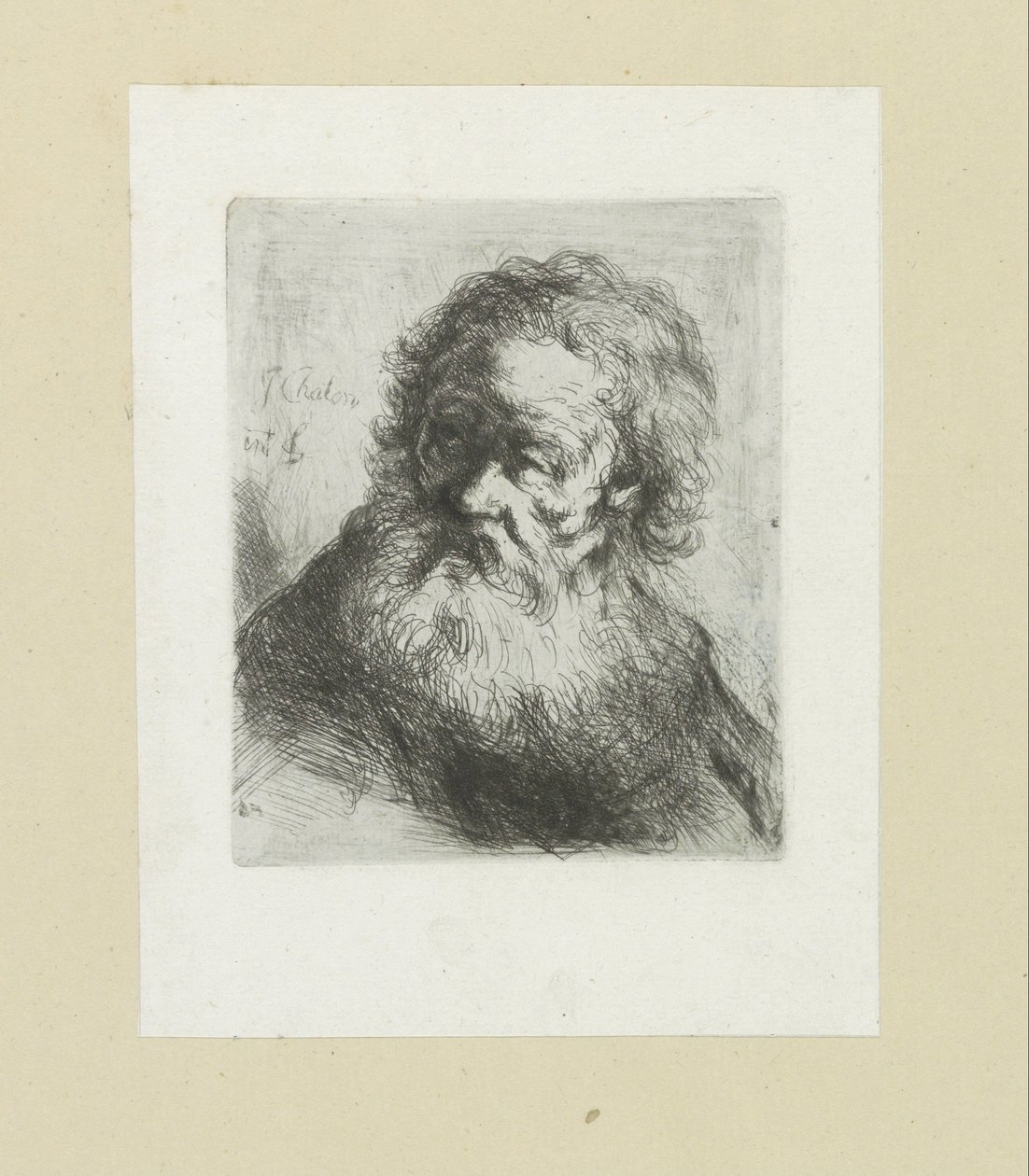 Oude man puts baard The Compleat Work of Etchings by John Chalon / Oeuvre Complette des Eaux Fortes par Jean Chalon (シリーズ名) 作： ヤン・シャロン