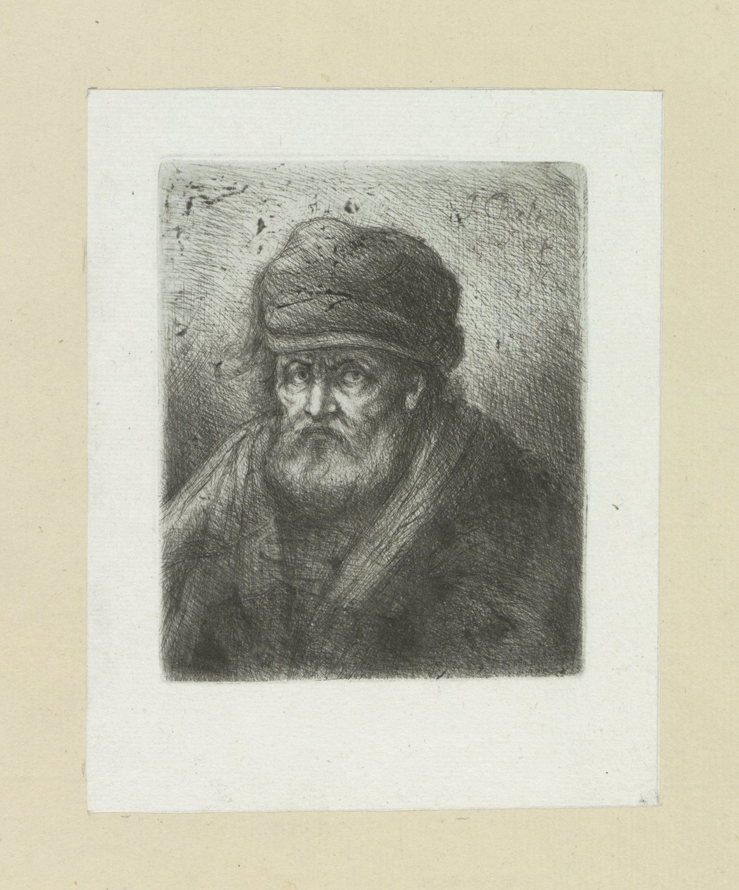 Oude man puts baard in muts The Compleat Work of Etchings by John Chalon / Oeuvre Complette des Eaux Fortes par Jean Chalon (シリーズ名) 作： ヤン・シャロン