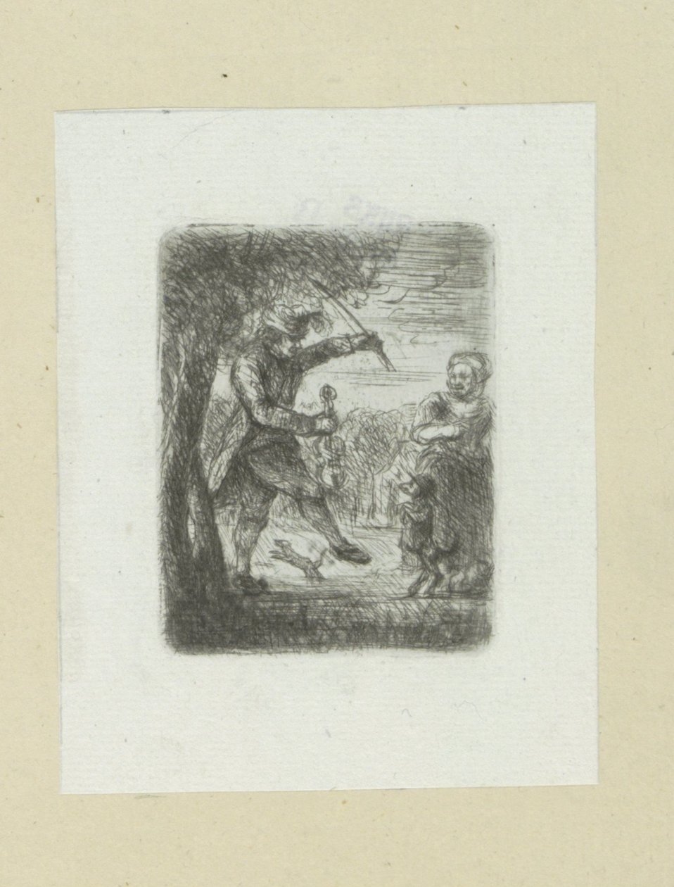 Straatmuzikant はダンス hond にレイプを置きます The Compleat Work of Etchings by John Chalon / Oeuvre Complette des Eaux Fortes par Jean Chalon (シリーズ名) 作： ヤン・シャロン