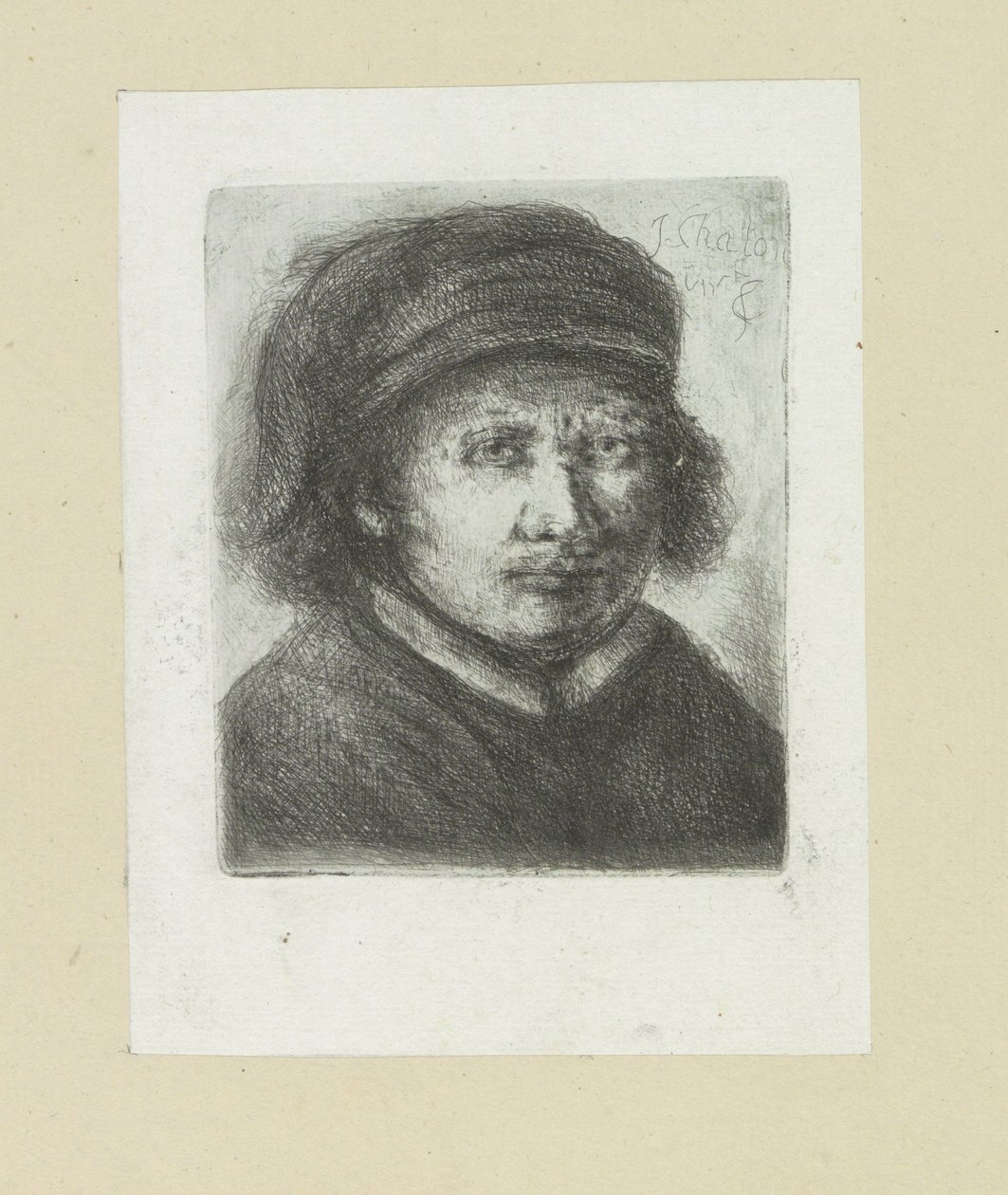 フォルワッセンの男、右へ The Compleat Work of Etchings by John Chalon / Oeuvre Complette des Eaux Fortes par Jean Chalon (シリーズタイトル) 作： ヤン・シャロン