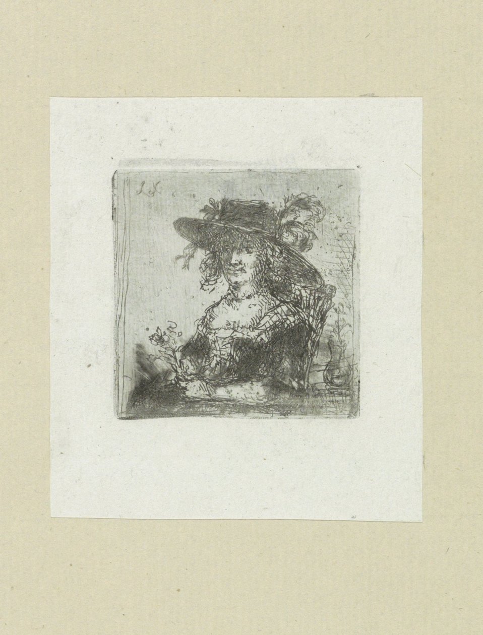 Zittende vrouw met hoed The Compleat Work of Etchings by John Chalon / Oeuvre Complette des Eaux Fortes par Jean Chalon (シリーズタイトル) 作： ヤン・シャロン