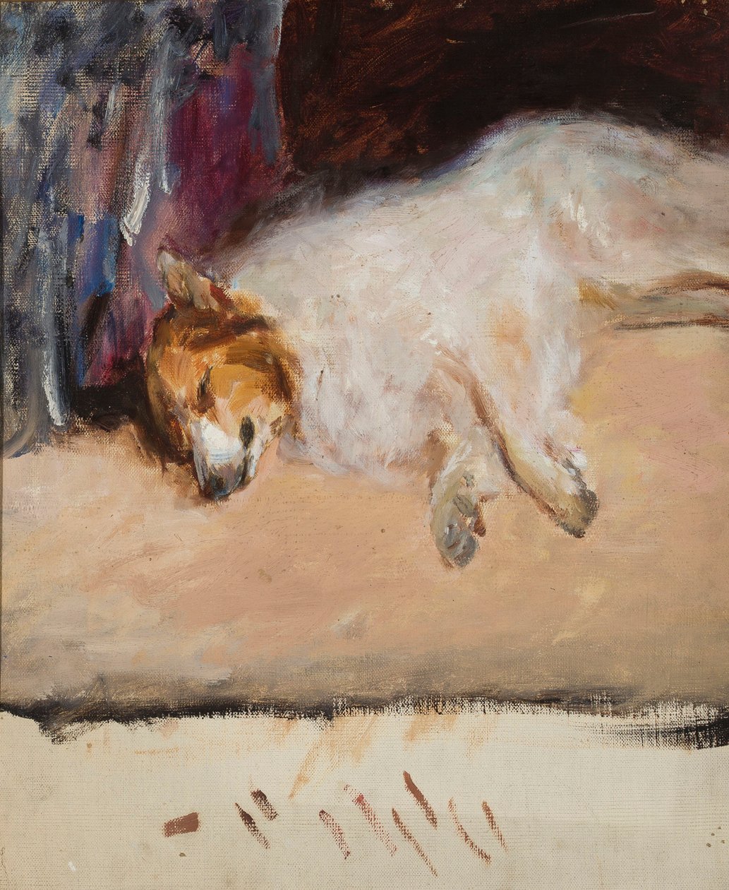 「ゴリツィン公爵の肖像」のための眠る犬の習作 作： ヤン・シアグリンスキー