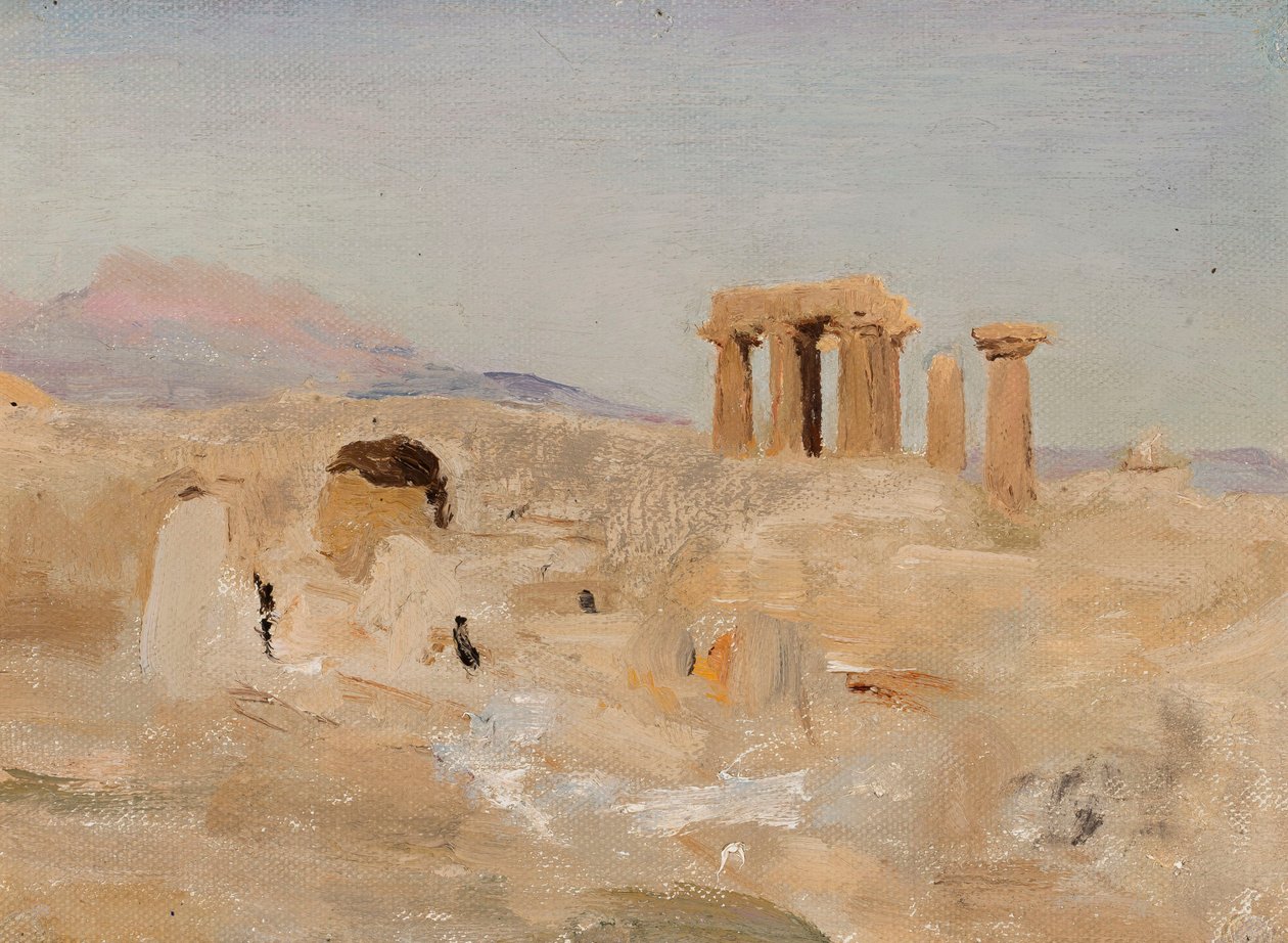 コリントのアポロンとパルナスの神殿。ギリシャ旅行より 作： ヤン・シアグリンスキー