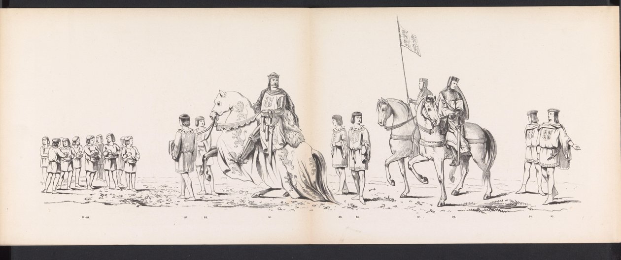 ライデン学生のマスカレード、1865年（プレート7） 1865 年 6 月 6 日にライデン学生団のメンバーが開催した衣装を着た行進。 作： ヤン・ダニエル・コルネリス カレル・ウィレム・バロン・ド・コンスタン レベック