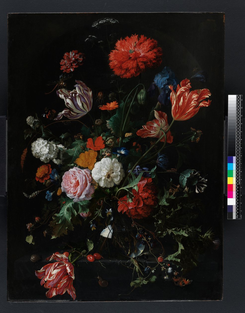ガラスの花瓶の花、1660年頃 作： ヤン・ダビッツ・デ・ヘム