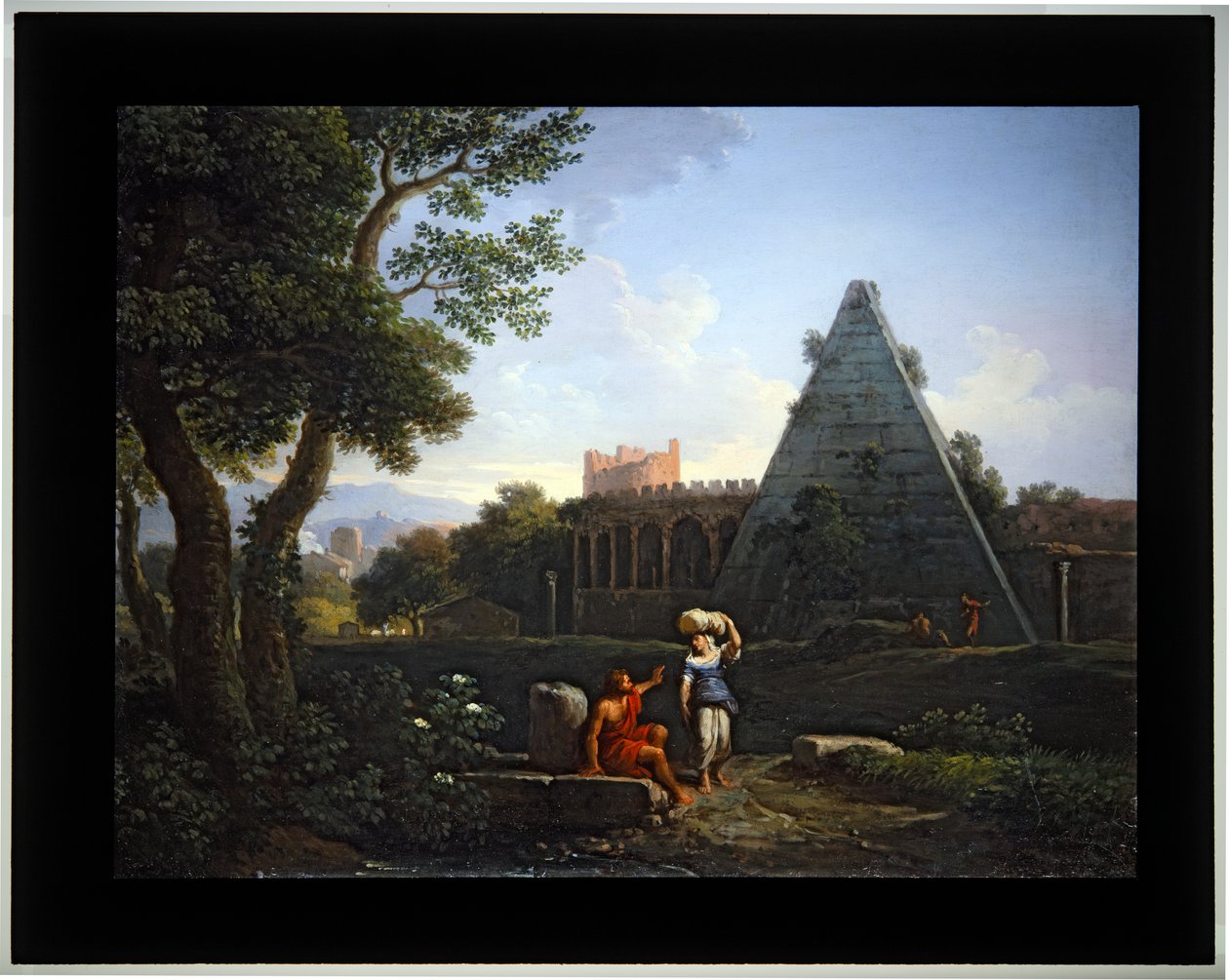 カプリチオ4点セット；（3）セスティウスのピラミッド（キャンバス） 作： ヤン・フランス・ファン (1662-1749) ブルーメン