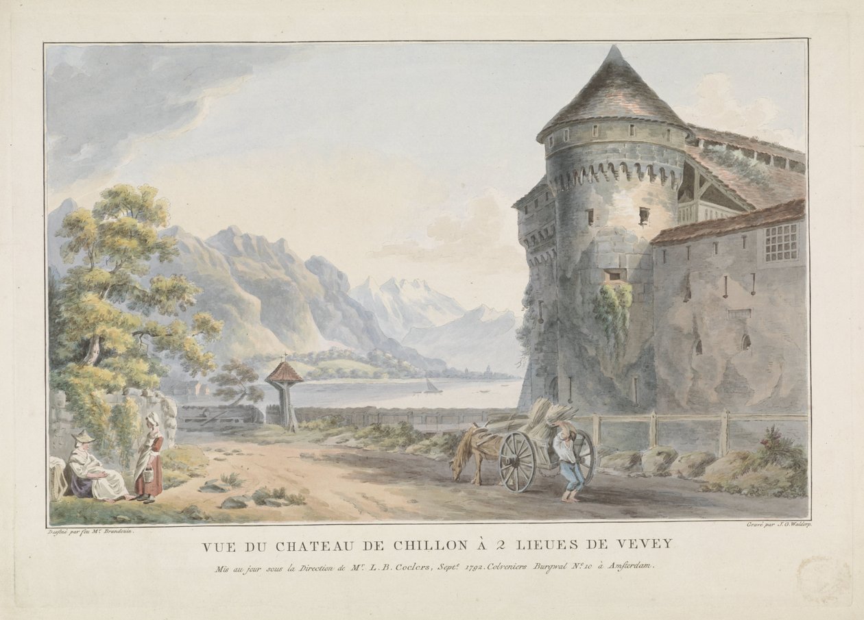シヨン城の眺め Vue du Chateau de Chillon à 2 lieues de Vevey (オブジェクトのタイトル) 作： Jan Gerard Waldorp